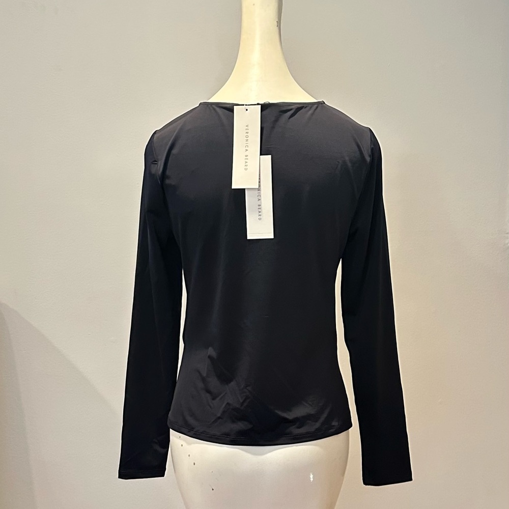 Veronica Beard Roque Ruched Tie  Back Top, Size 6 - Picture 9 of 12